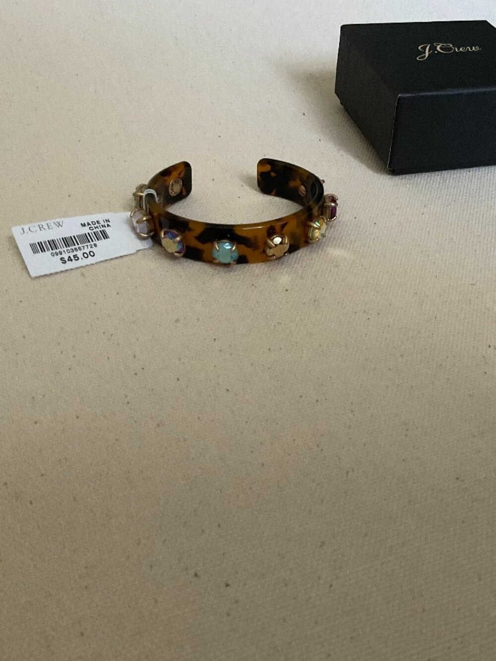 j.crew MULTI Hologram rhinestones small cuff bangle bracelet. COLOR: MULTICOLOR.